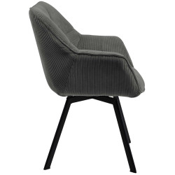 Chaise de salle à manger Jordi Cord gris foncé