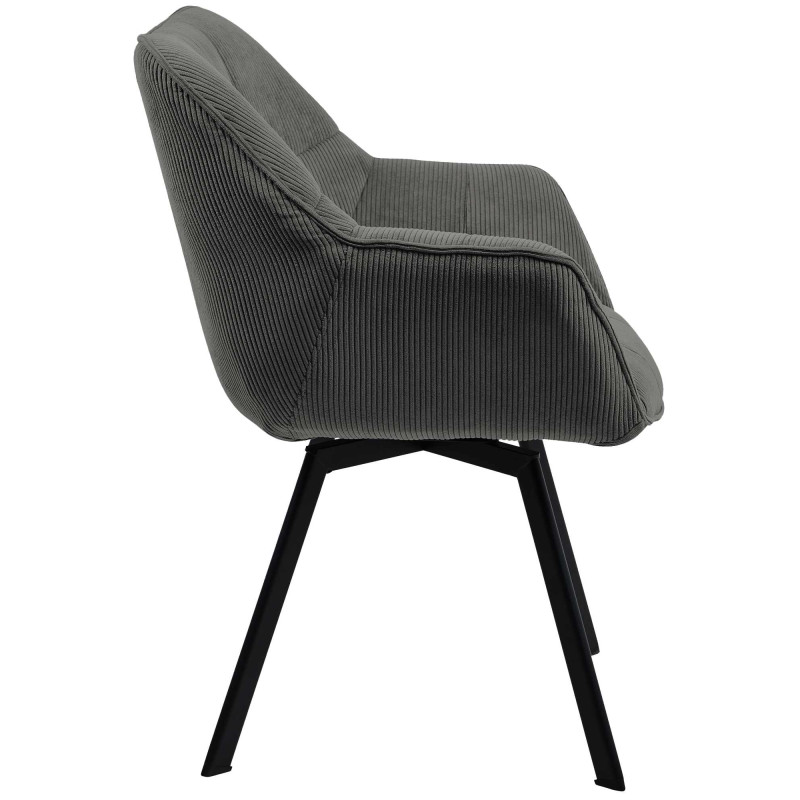 Chaise de salle à manger Jordi Cord gris foncé