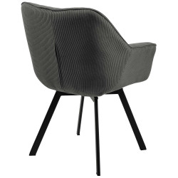Chaise de salle à manger Jordi Cord gris foncé