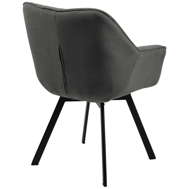 Chaise de salle à manger Jordi Cord gris foncé