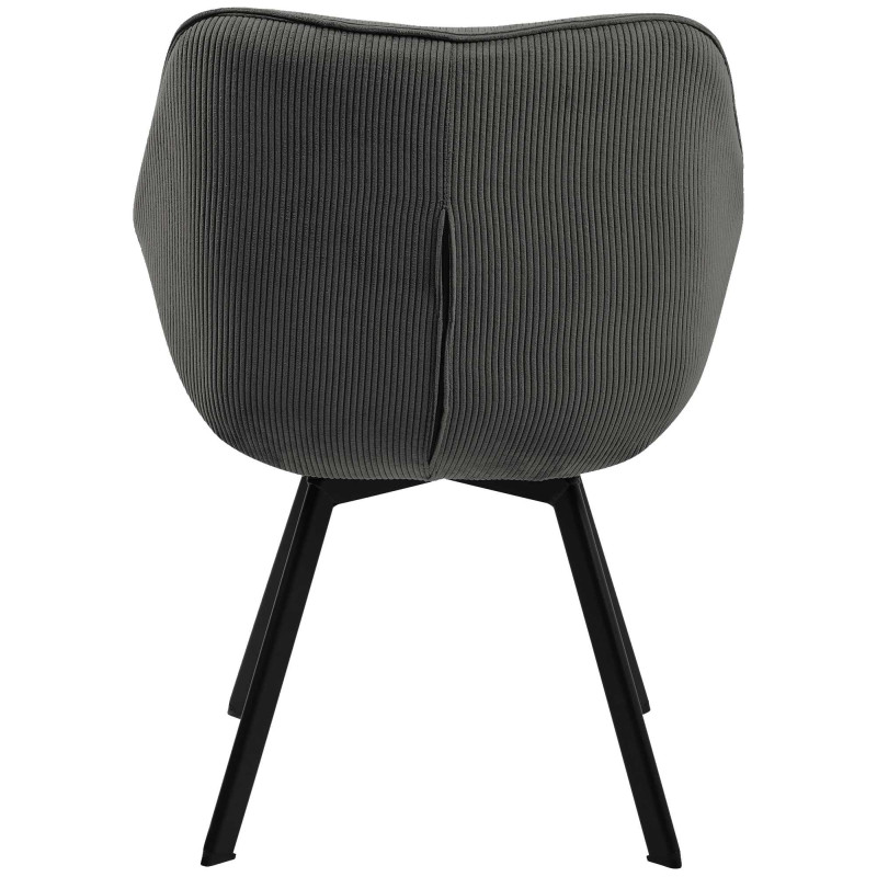 Chaise de salle à manger Jordi Cord gris foncé