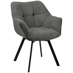 Chaise de salle à manger Jordi Cord gris foncé