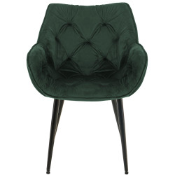 Chaise en velours Tanna verte