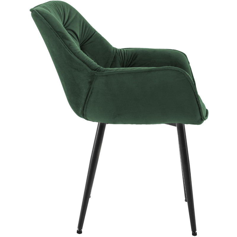 Chaise en velours Tanna verte