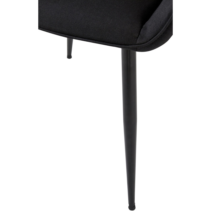 Chaise de salle à manger Vessa en tissu noir