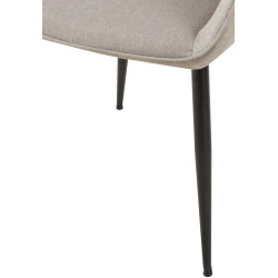 Chaise de salle à manger Vessa en tissu gris clair