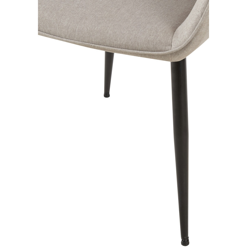 Chaise de salle à manger Vessa en tissu gris clair