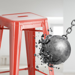 Tabouret de bar Joshua rouge