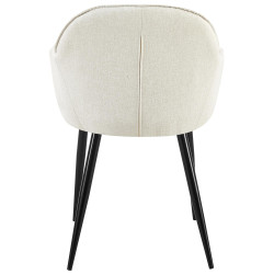Chaise de salle à manger Boise en tissu crème