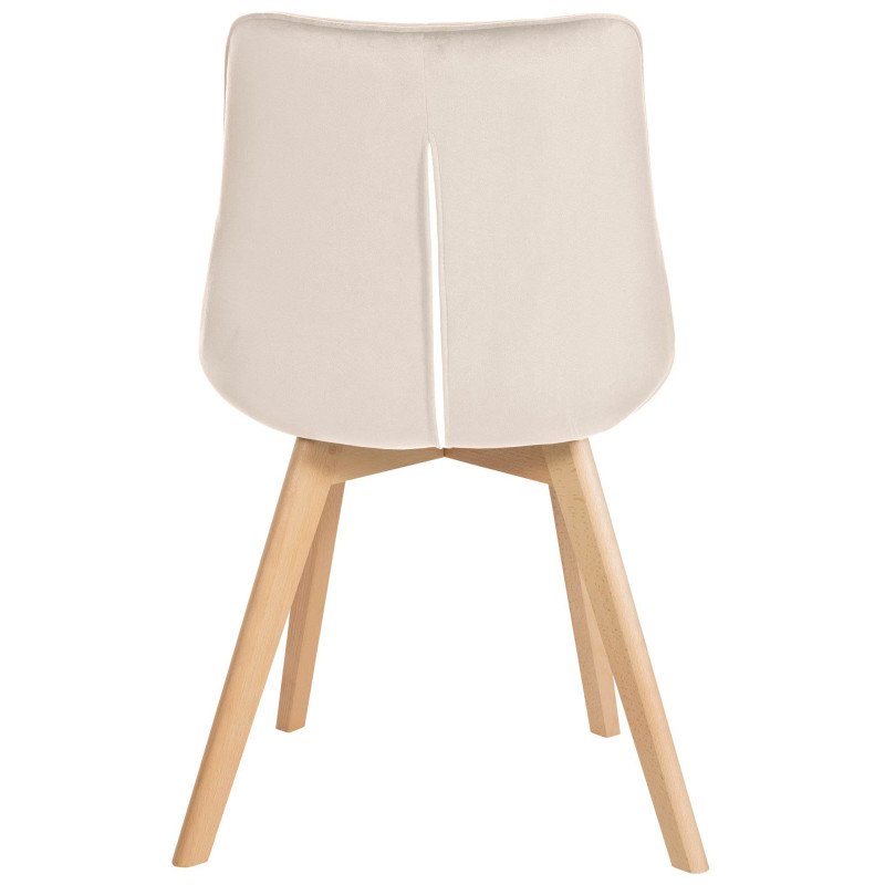 Chaise Brook en velours crème