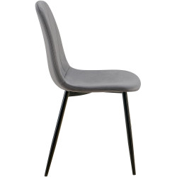 Chaise de salle à manger Baxter en velours gris foncé