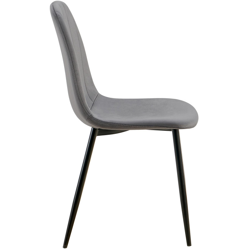 Chaise de salle à manger Baxter en velours gris foncé