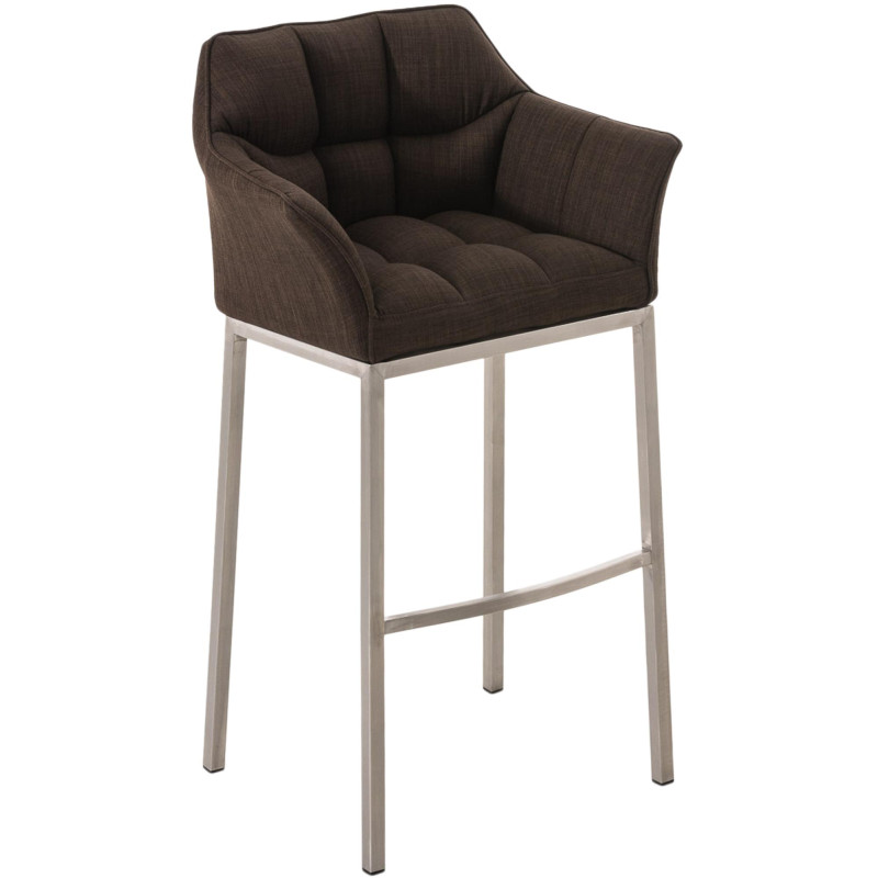 Tabouret de bar en tissu Damaso E avec structure à 4 pieds