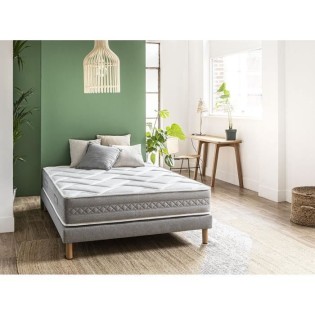 SOMDREAM DREAMAIR Ensemble matelas + sommier 140x190 - 864 ressorts ensachÈs - 7 zones - Tres Ferme - 25 cm - 100% FranÁais