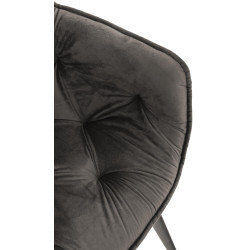 Chaise Tanna en velours anthracite