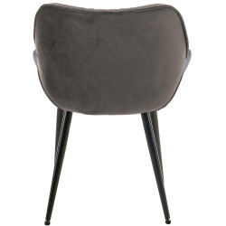 Chaise Tanna en velours anthracite