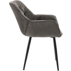 Chaise Tanna en velours anthracite