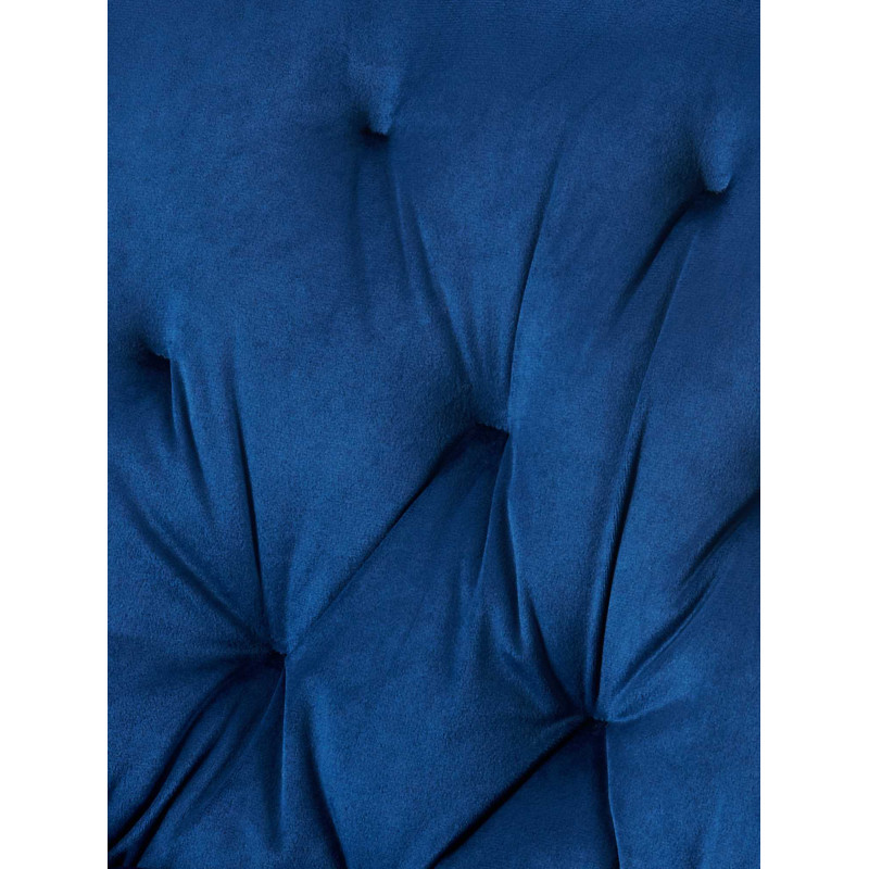 Chaise de salle à manger Wallace en velours bleu