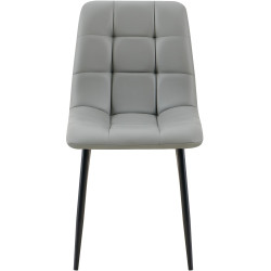 Chaise de salle à manger Antibes, simili cuir gris clair