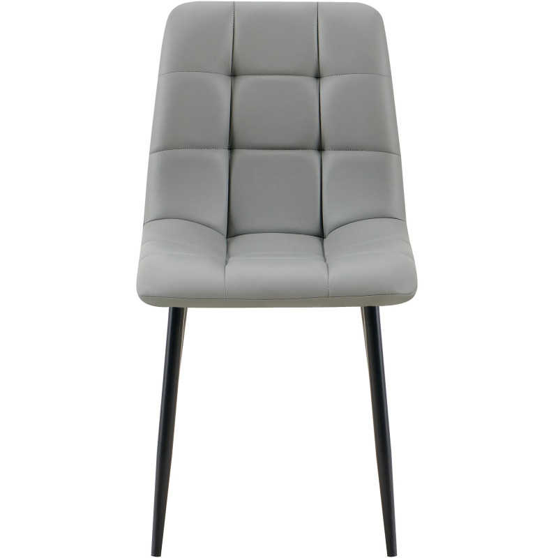 Chaise de salle à manger Antibes, simili cuir gris clair