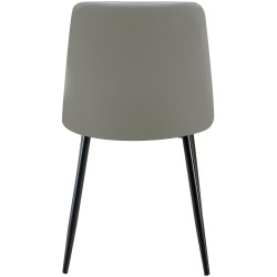 Chaise de salle à manger Antibes, simili cuir gris clair