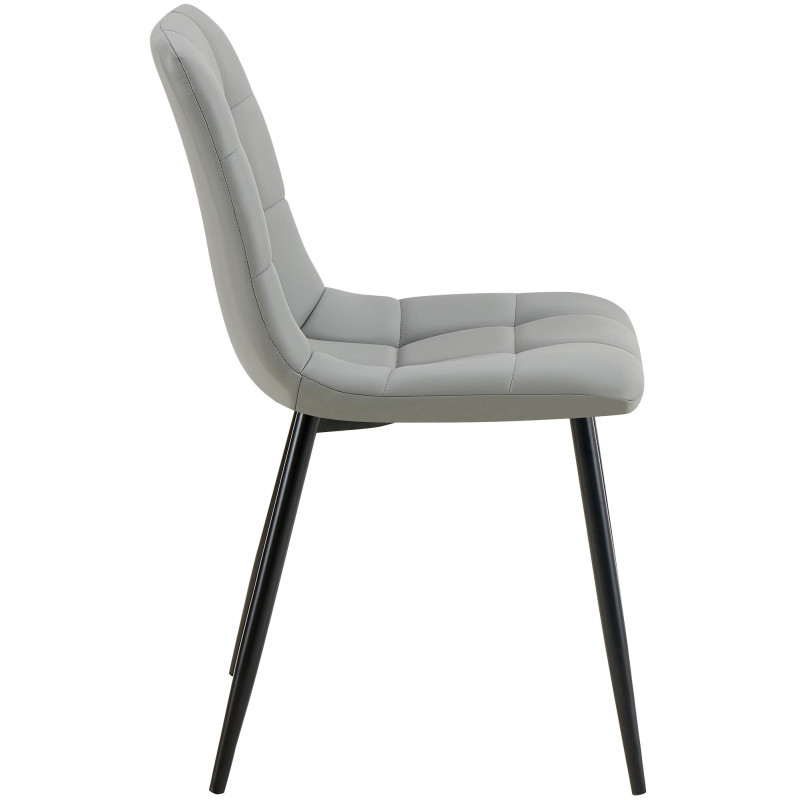 Chaise de salle à manger Antibes, simili cuir gris clair
