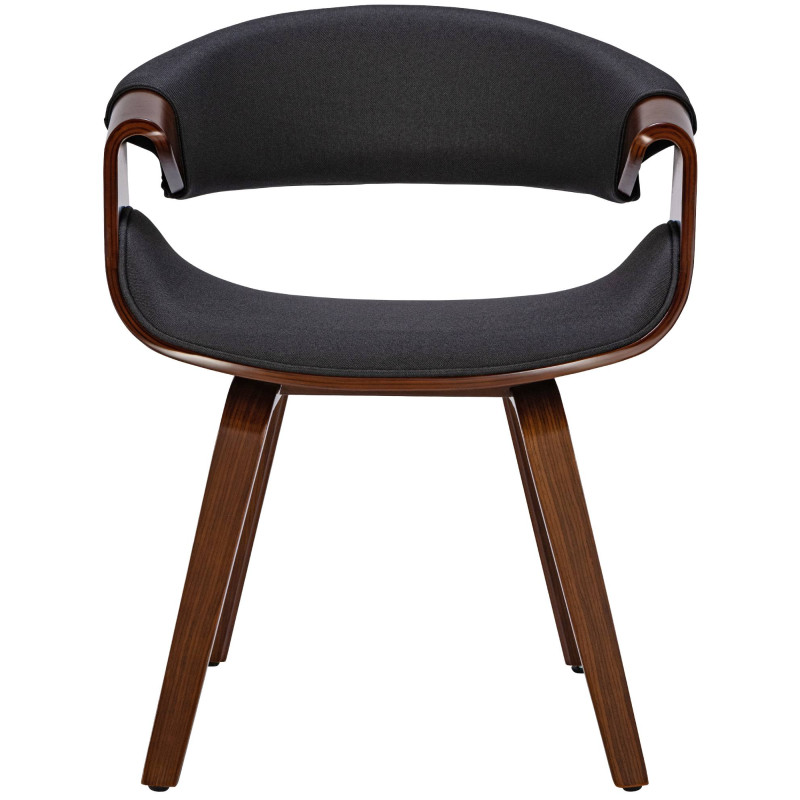 Lot de 2 chaises de salle à manger en tissu Foley noyer/noir