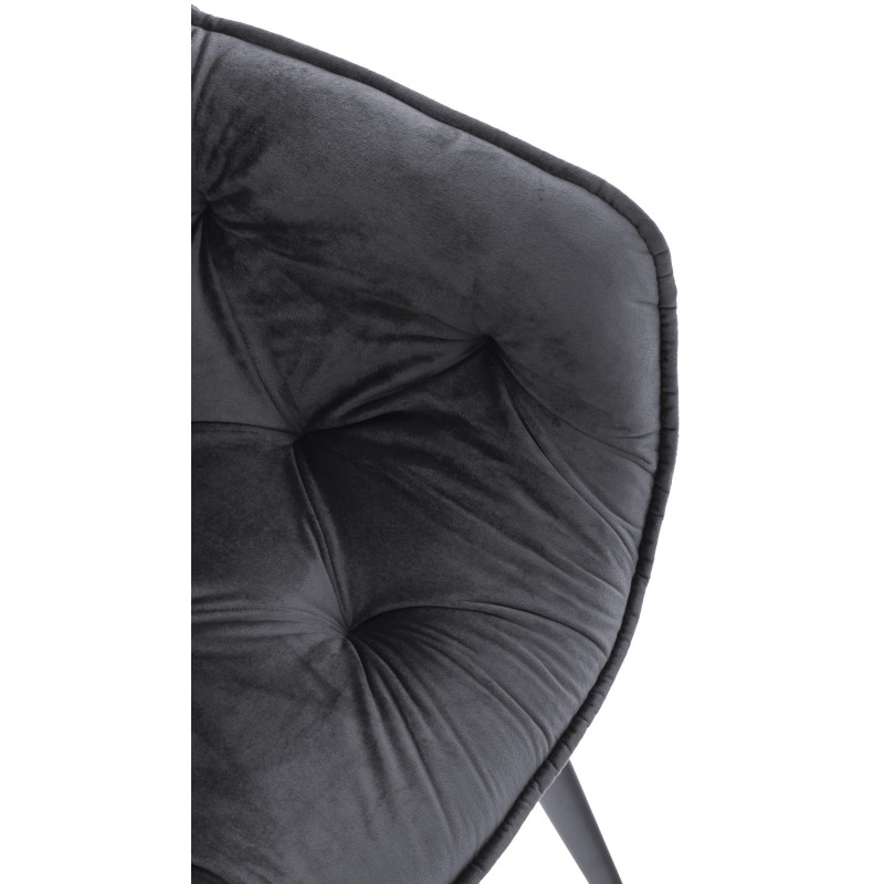 Lot de 2 chaises en velours Tanna gris foncé
