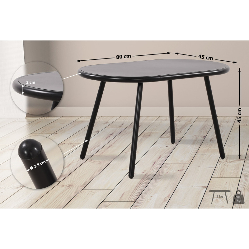 Mesa de centro Velva, preta