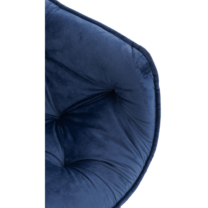 Chaise en velours Tanna bleu foncé