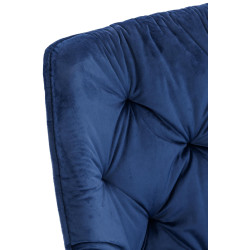 Chaise en velours Tanna bleu foncé