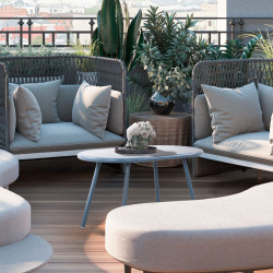 Table basse Velva, bleue