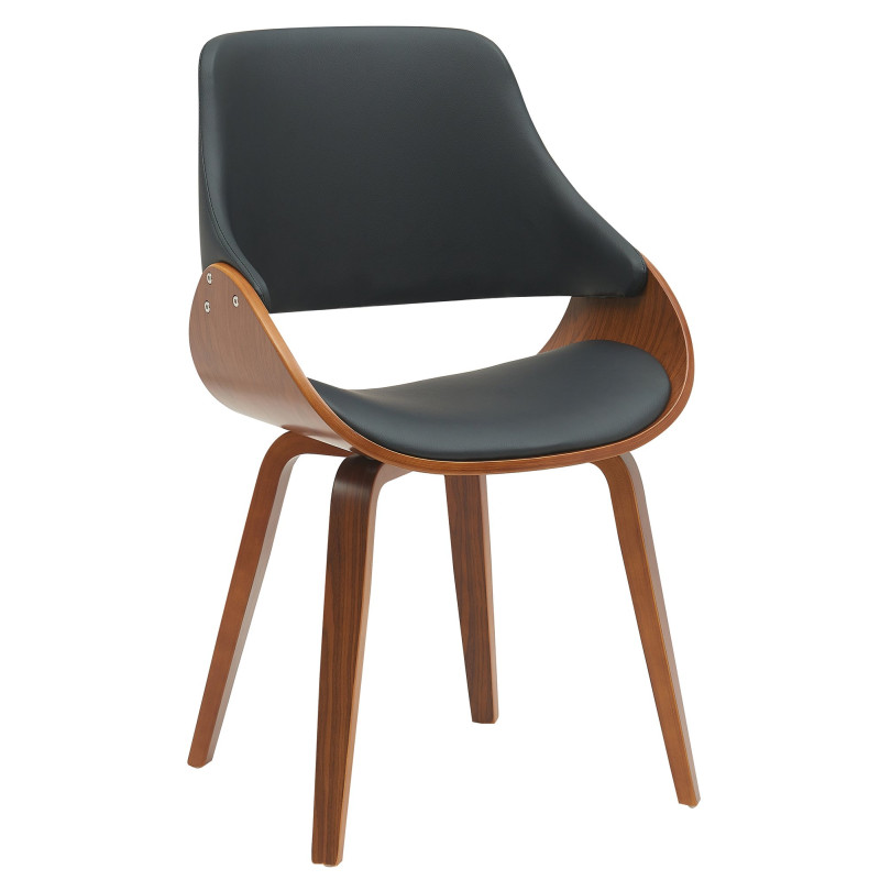Chaise de salle à manger Vangale similicuir noyer/noir