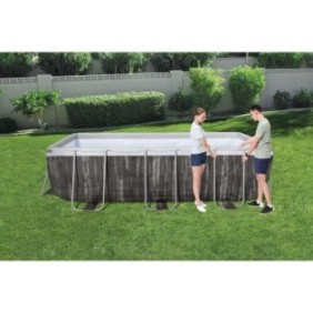 Kit Piscine hors sol tubulaire BESTWAY - Power Steel™ - 404 x 201 x 100 cm - Rectangulaire (Filtre a sable, échelle, diffuseur)