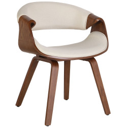 Chaise de salle à manger Foley en tissu chêne crème