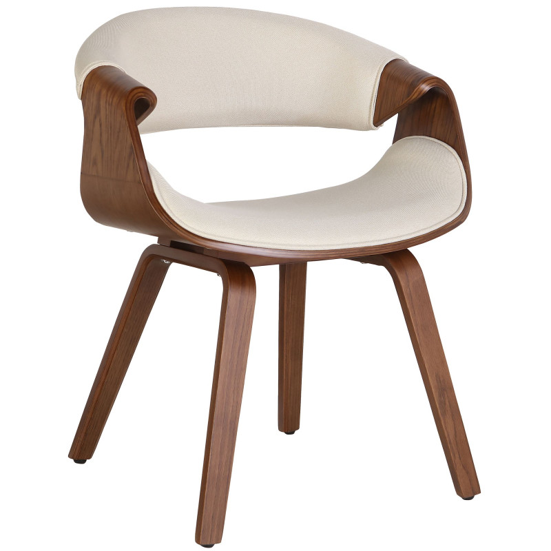 Chaise de salle à manger Foley en tissu chêne crème