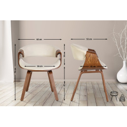 Chaise de salle à manger Foley en tissu chêne crème