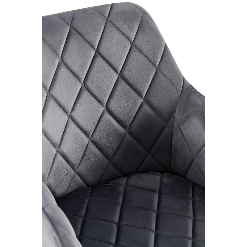 Chaise de salle à manger Monett velours B gris foncé