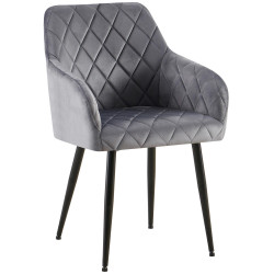 Chaise de salle à manger Monett velours B gris foncé