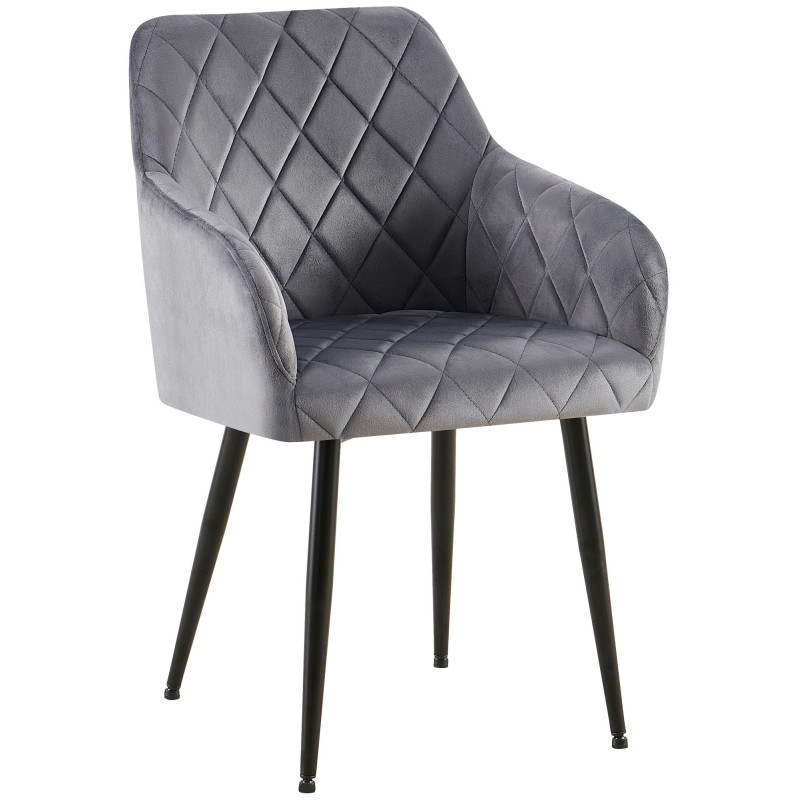 Chaise de salle à manger Monett velours B gris foncé
