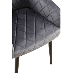 Chaise de salle à manger Monett velours B gris foncé