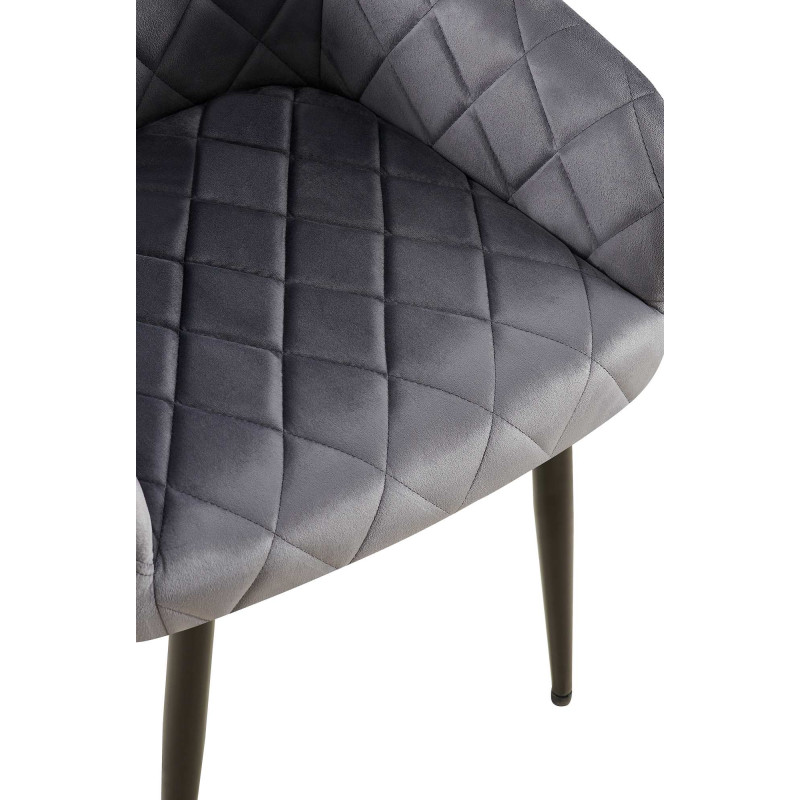 Chaise de salle à manger Monett velours B gris foncé