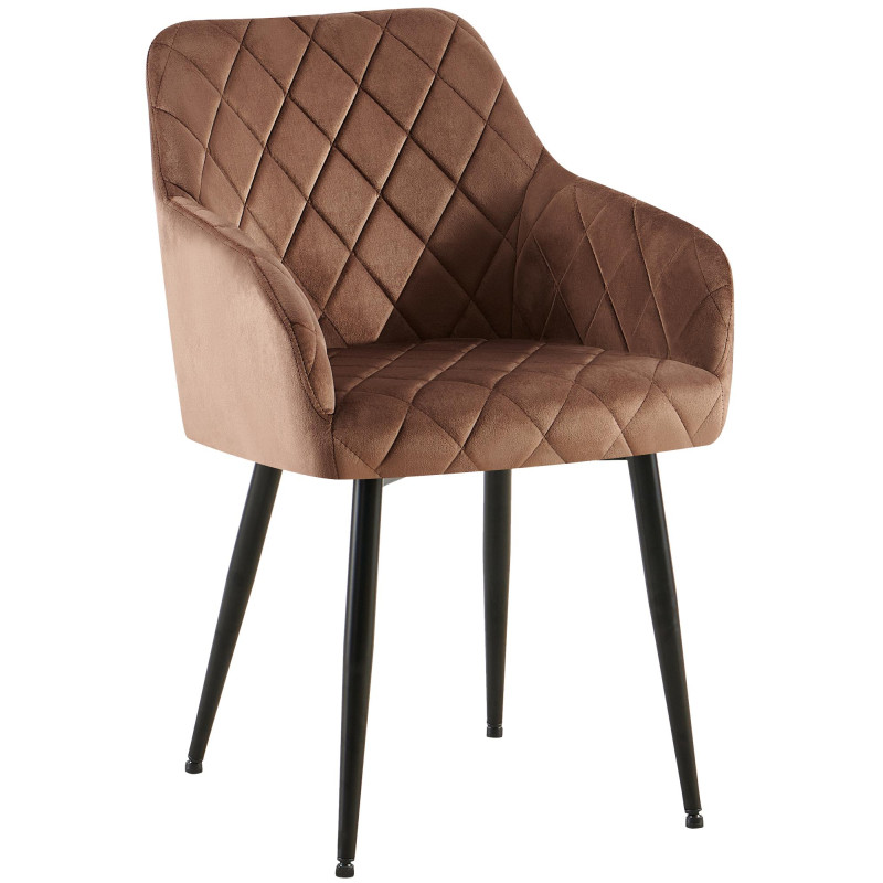 Chaise de salle à manger Monett en velours B marron