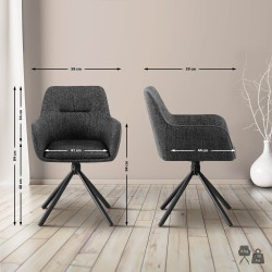Chaise Tipton en tissu gris foncé