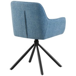 Chaise Tipton en tissu bleu