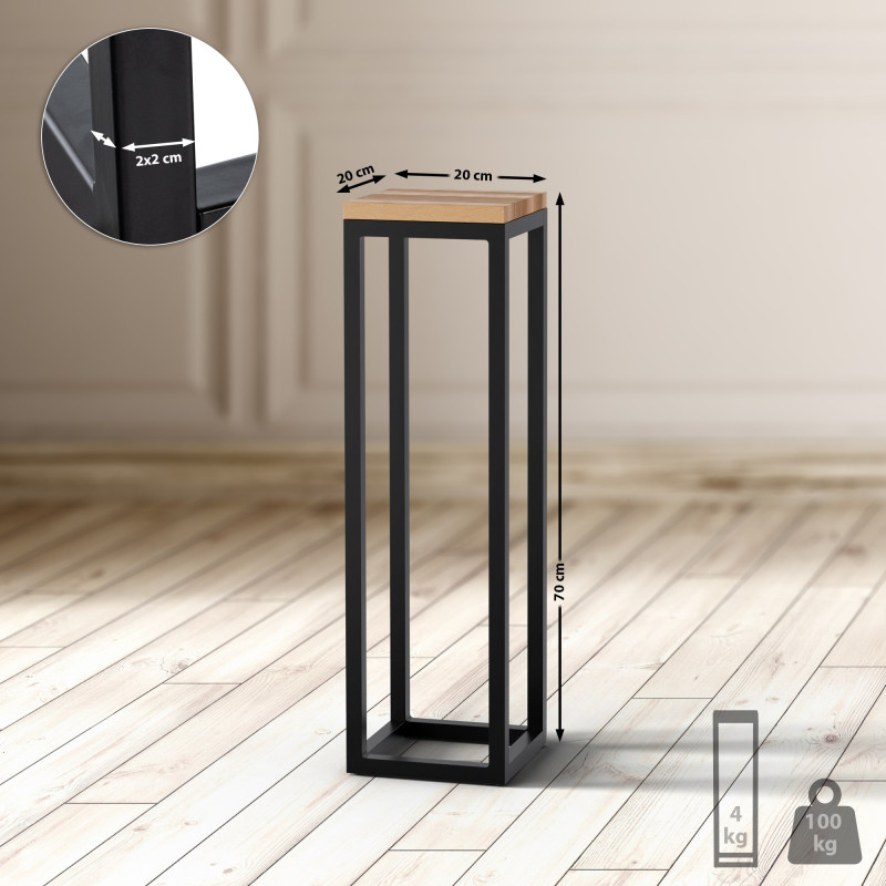 Mesa de apoio Manteo 20x20x70 cm carvalho