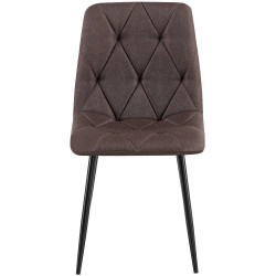 Lot de 2 chaises de salle à manger Clairton en tissu marron