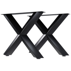 2 pieds de table Stanton 80x14x72 cm noirs