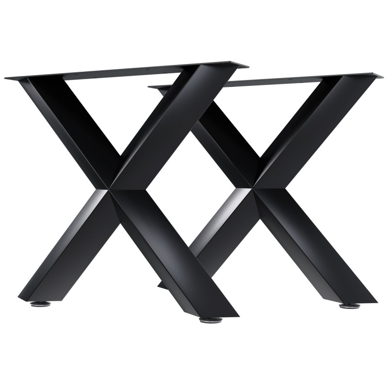 2 pieds de table Stanton 80x14x72 cm noirs