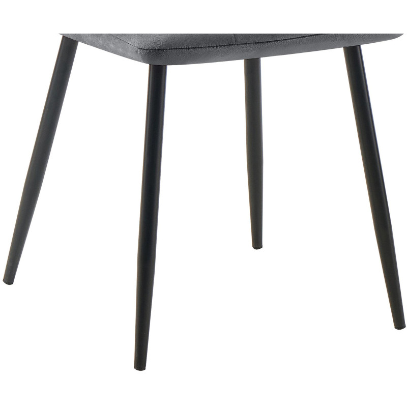 Lot de 2 chaises de salle à manger en velours Tilde gris foncé